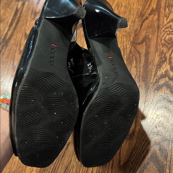Ecco Peep Toe Patent Leather Heels Size 39/womens 8.5/9 - Picture 3 of 9